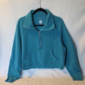 Lululemon Athletica Teal Quarter-Zip Sweatshirt